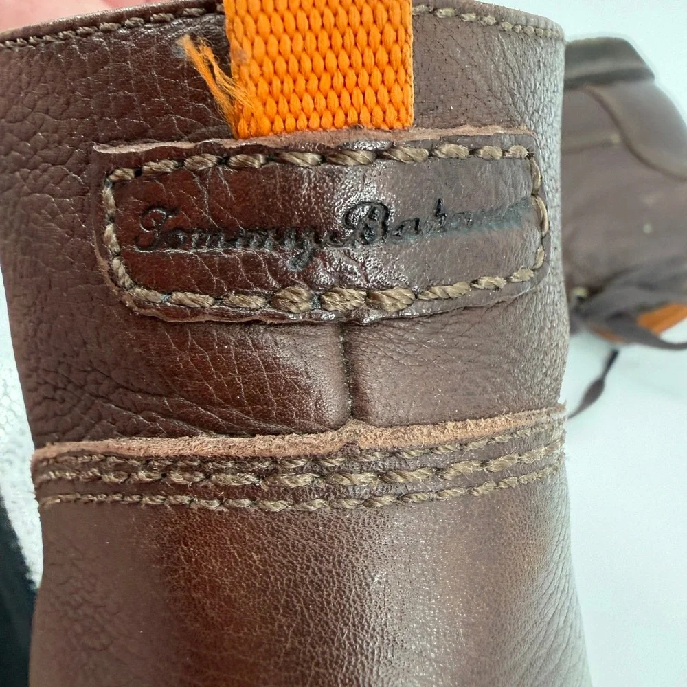 Tommy Bahama Mens Dark Brown Pebbled Leather Chukka Lace Up Boots Rugged Durable